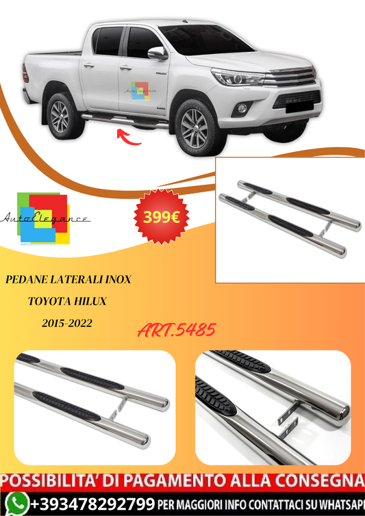 💫ART.5485 Pedane Laterali Inox Toyota Hilux 2015-2022💫