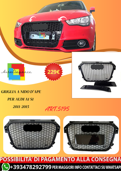 💫ART.5195 1005010033633059 Griglia a nido d'ape per Audi A1 S1 2011-2015💫