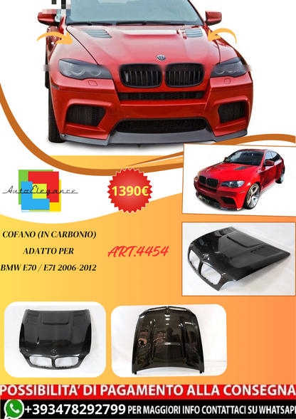 💫ART.4454 Cofano In Carbonio adatto per BMW E70 / E71 2006-2012 💫