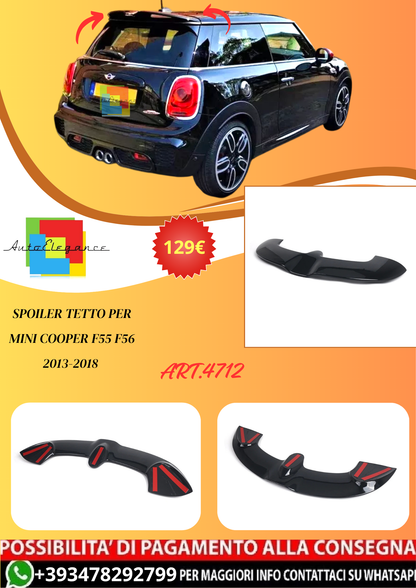 💫ART.4712 Spoiler Tetto adatto per Mini Cooper F55 F56 2013-2018💫