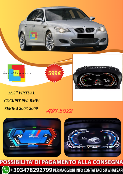 💫ART.5022 12.3''  Virtual Cockpit per BMW Serie 5 2003-2009💫