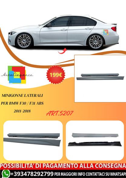💫ART.5207 Minigonne Laterali per BMW F30 / F31 ABS 2011-2018💫