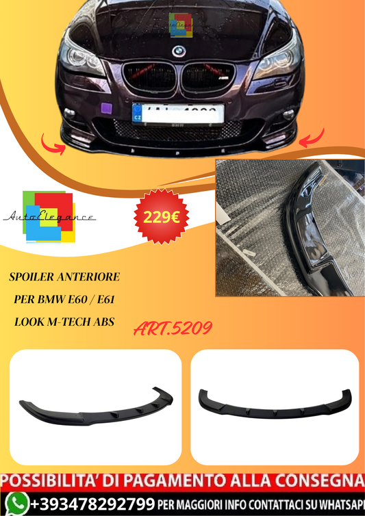 💫ART.5209 TCB7167 Spoiler Anteriore per BMW E60 / E61 Look M-Tech ABS💫