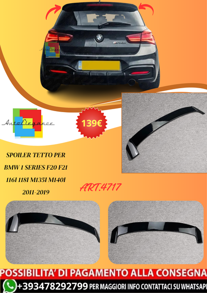 💫ART.4717 Spoiler Tetto per BMW Serie 1 F20 F21 118i M135i M140i 2011-2019💫
