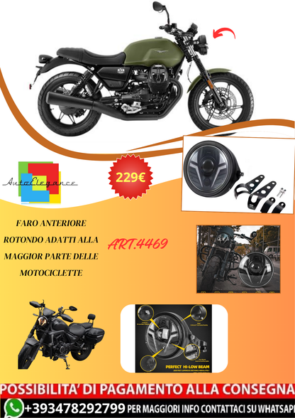 💫ART.4469 Faro Rotondo LED adatti alla maggior parte delle Motociclette💫