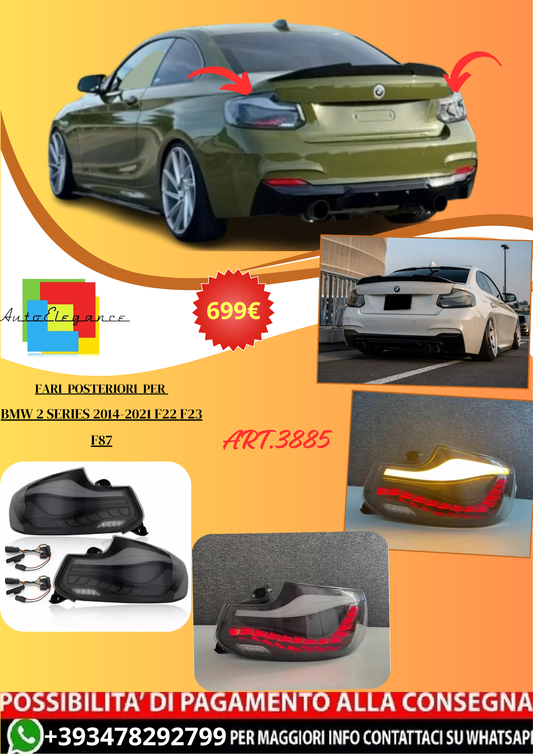 💫ART.3885 Fari Posteriori BMW 2 Series F22 F23 F87 2014-2021💫