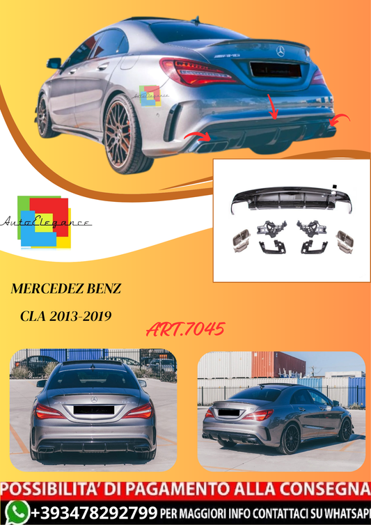 💫ART.7045 Diffusore + Terminali CLA45 AMG Look per CLA 2013-2019💫