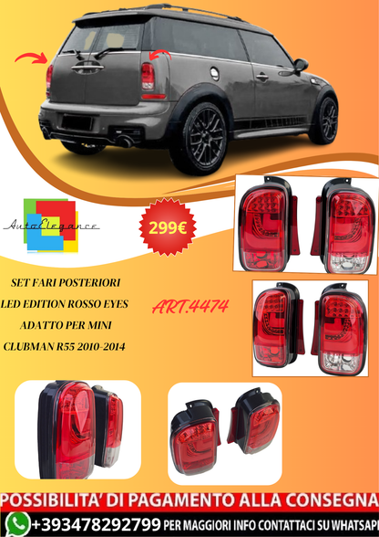 💫ART.4474 Set Fari Posteriori LED Edition Rosso per Mini Clubman R55 10-14💫