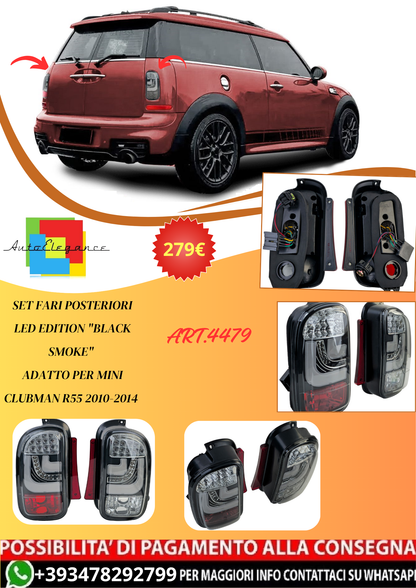 💫ART.4479 Set Fari Posteriori LED Edition "Black Smoke" per Mini Clubman R55💫
