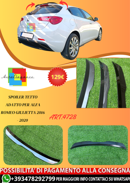 💫ART.4728 Spoiler Tetto adatto per Alfa Romeo Giulietta 2016- 2020 💫