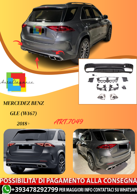 💫ART.7049 Diffusore + Terminali GLE63 AMG Look Mercedes Classe-E 2018+💫