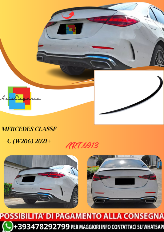 💫ART.6913 Spoiler Posteriore C43 Look per Mercedes Classe C (W206) 2021+💫