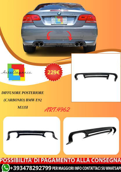 💫ART.4962 Diffusore Posteriore (Carbonio) per BMW E92 M335I💫