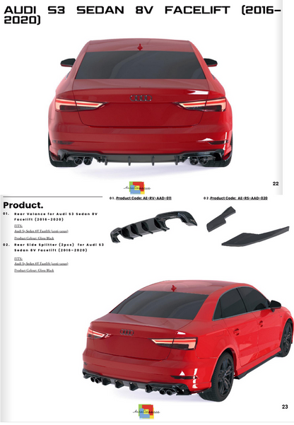 💫Bodykit adatto per Audi S3 Sedan 8V Facelift 2016-2020💫