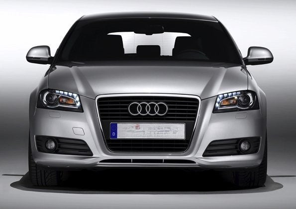 💫ART.5862 Fari anteriori TUBE LIGHT DRL neri adatti per Audi A3 8P 2008–2012💫