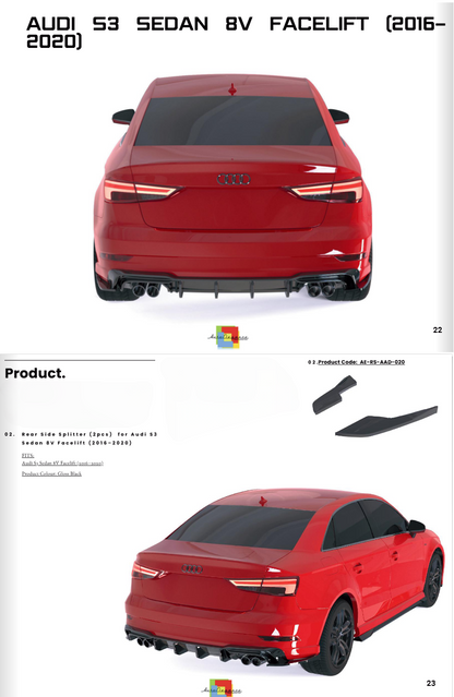 💕ART.2346 FLAP AUDI S3 SEDAN 8V FACELIFT 2016-2020💕