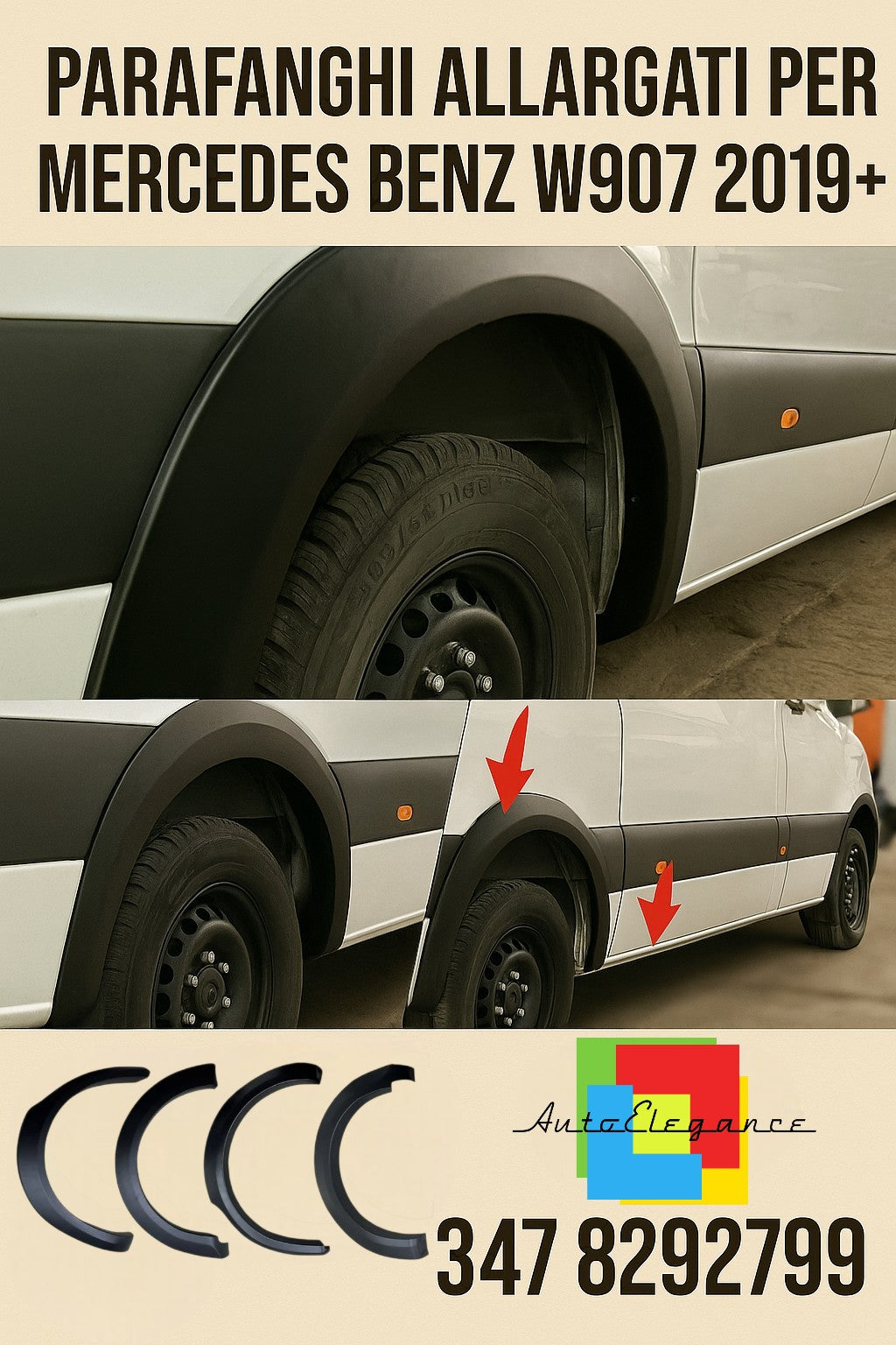 ✨PARAFANGHI ALLARGATI PER MERCEDES BENZ W907 2019 - FENDER WHEEL ARCH UPPER✨