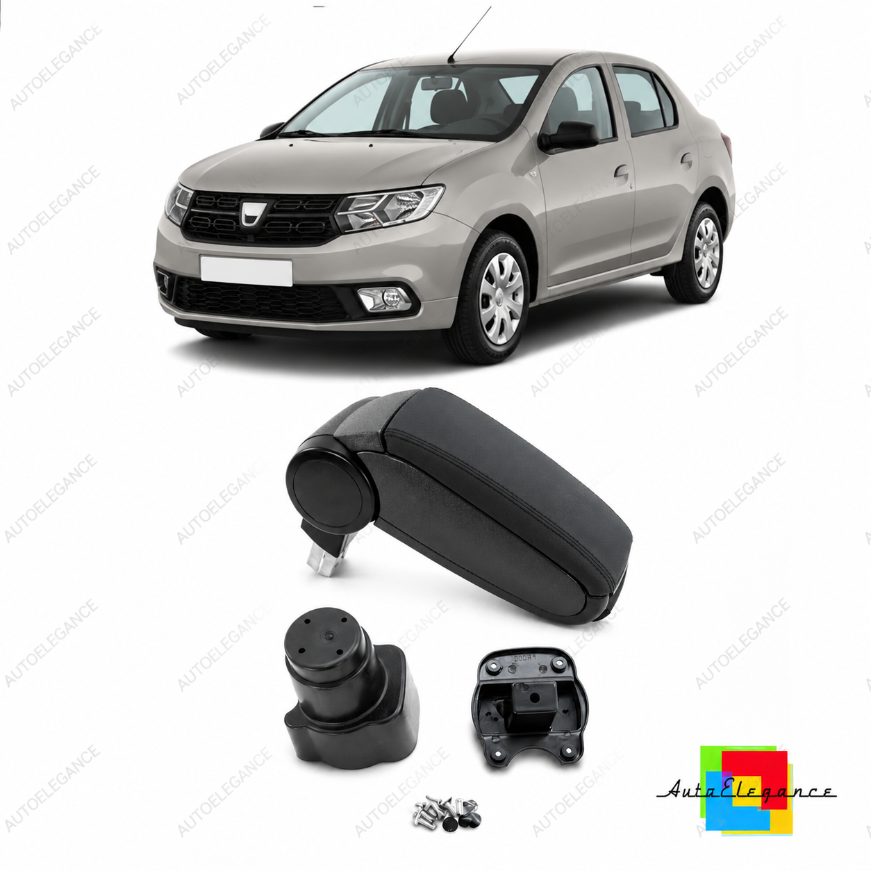 👉Bracciolo in pelle PU nera con vano portaoggetti DACIA Logan/Sandero II 2018👈