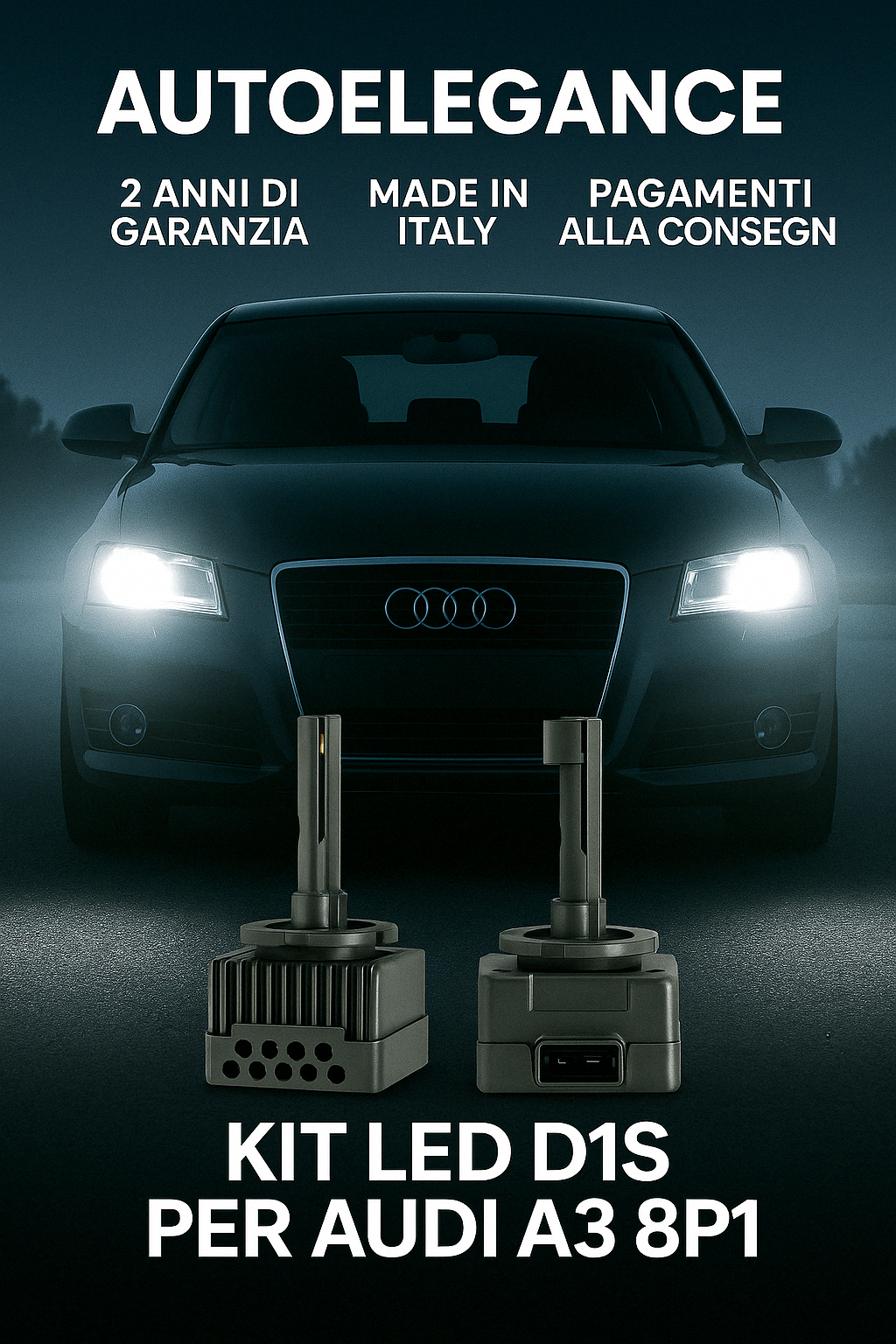 ⭐KIT XENON D1S 6000K ANABBAGLIANTI PER AUDI A3 8P1 – LUCE BIANCA POTENTE⭐