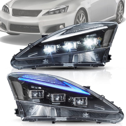 Fari a LED per Lexus IS250/IS250C IS350/IS350C IS220d 2006-2012 ISF 2008-2014 con animazione e respirazione blu