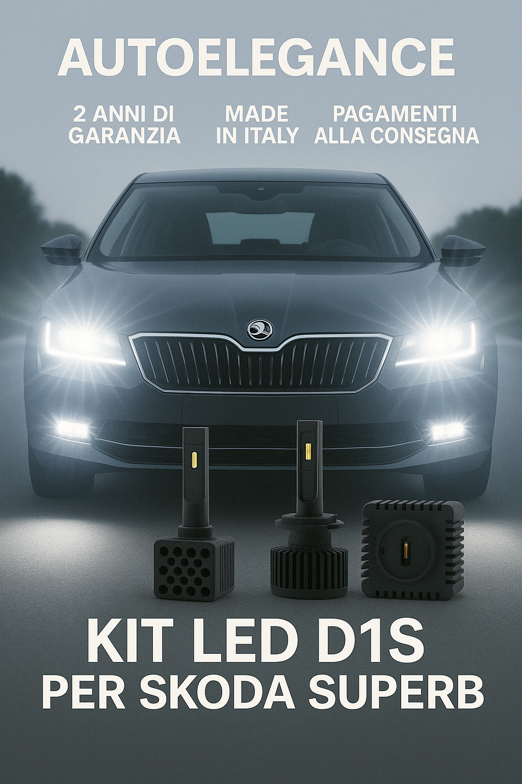 ⭐KIT XENON D1S 6000K ANABBAGLIANTI PER SKODA SUPERB – LUCE BIANCA POTENTE⭐