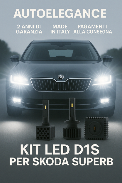 ⭐KIT XENON D1S 6000K ANABBAGLIANTI PER SKODA SUPERB – LUCE BIANCA POTENTE⭐