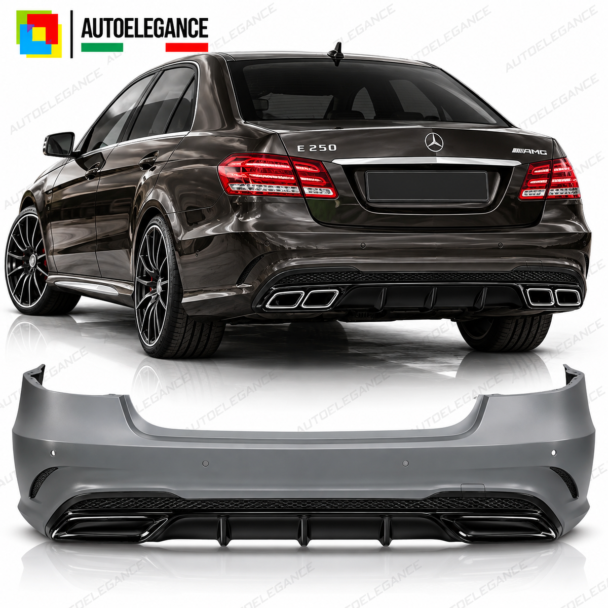 PARAURTI POSTERIORE SPORT ADATTO PER MERCEDES W212 13-16 4D LOOK AMG
