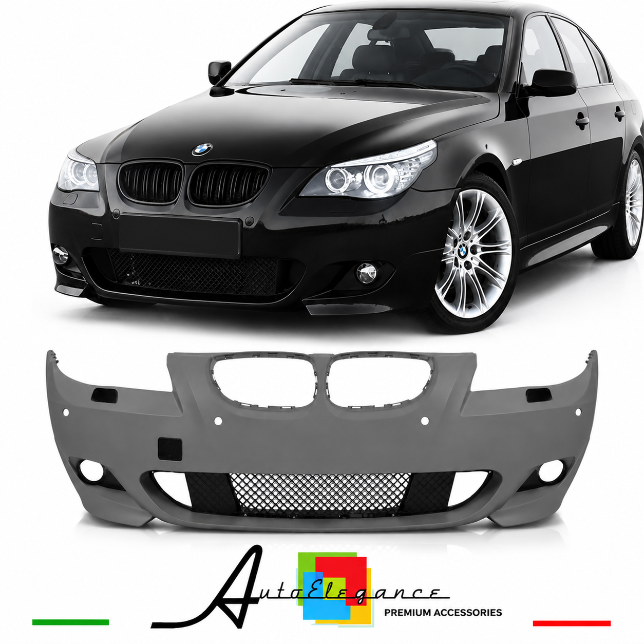 PARAURTI ANTERIORE BMW E60 E61 LCI 07-10 LOOK M PDC SRA