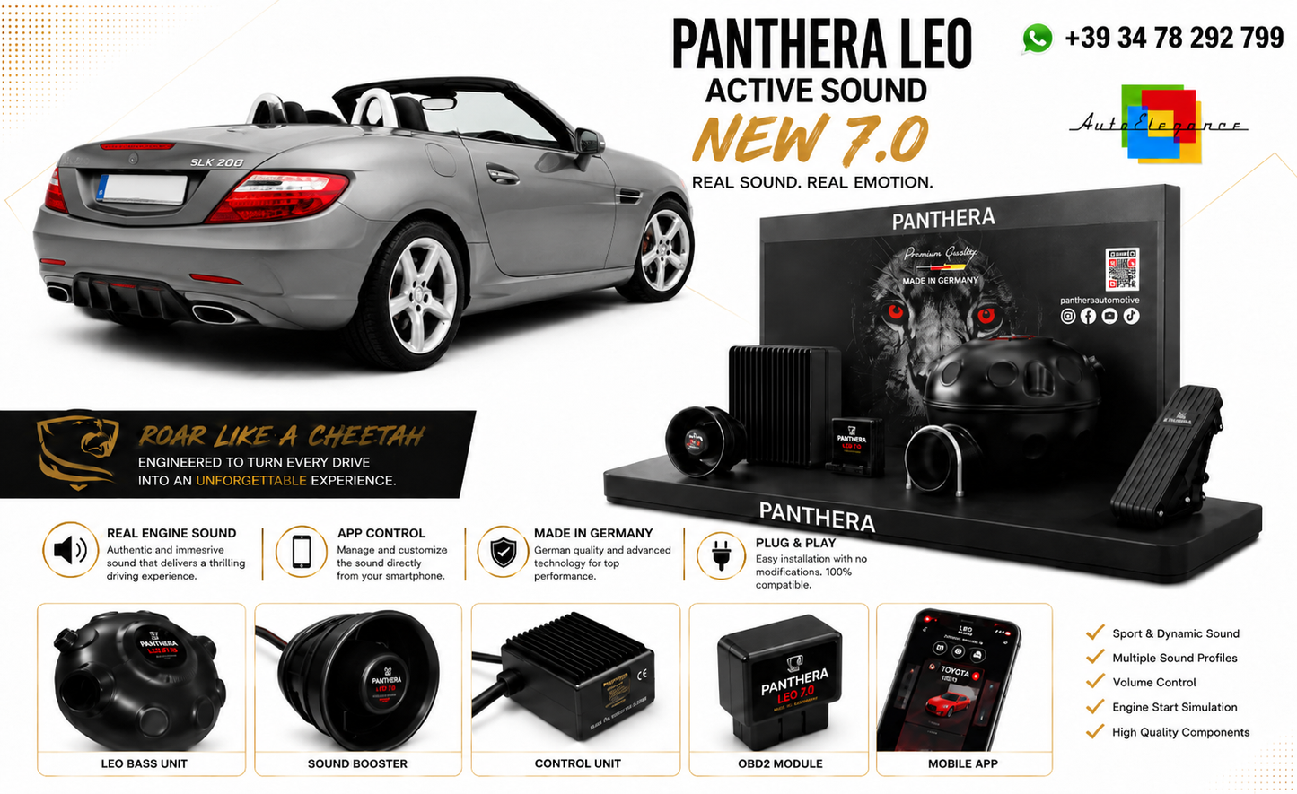 💕ART.2672 PANTHERA Soundsystem Booster 7.0-Mercedes-Benz SLK R172💕