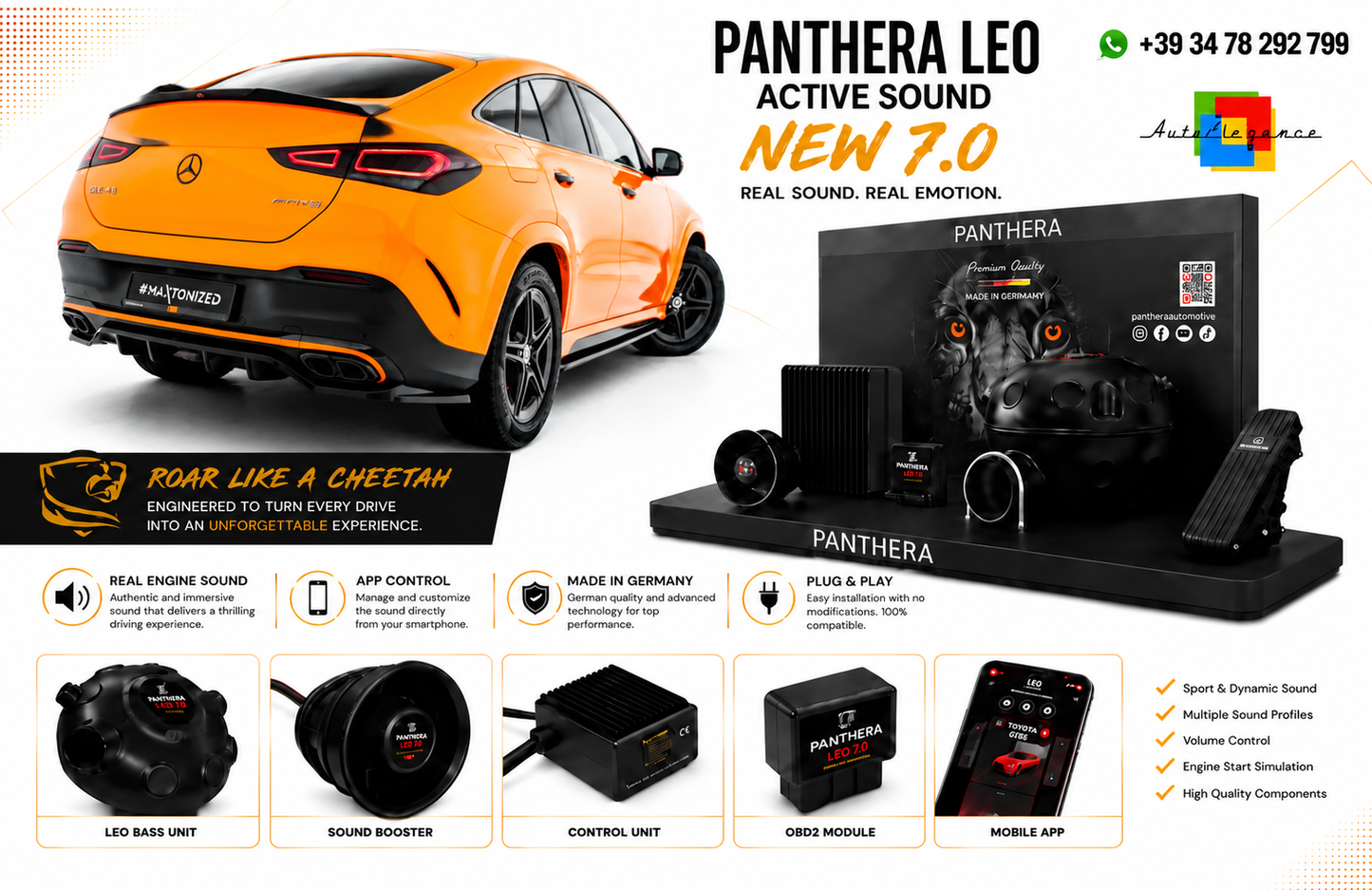 💕ART.2672 PANTHERA Soundsystem Booster 7.0-Mercedes-Benz GLE  AMG-Line C167💕