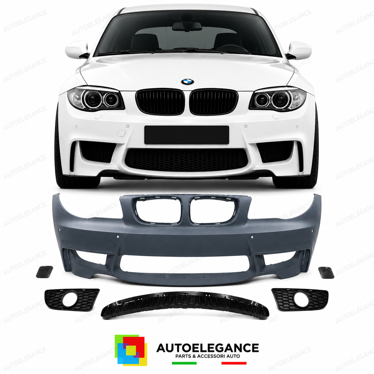 PARAURTI ANTERIORE BMW E81 E87 E82 E88 07-11 LOOK 1M PDC