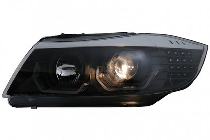 ✔️Fari 3D LED Angel Eyes adatti per BMW Serie 3 E90 E91 2005-2008 LHD Nero