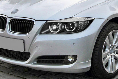 ✔️Fari 3D LED Angel Eyes adatti per BMW Serie 3 E90 E91 2005-2008 LHD Nero