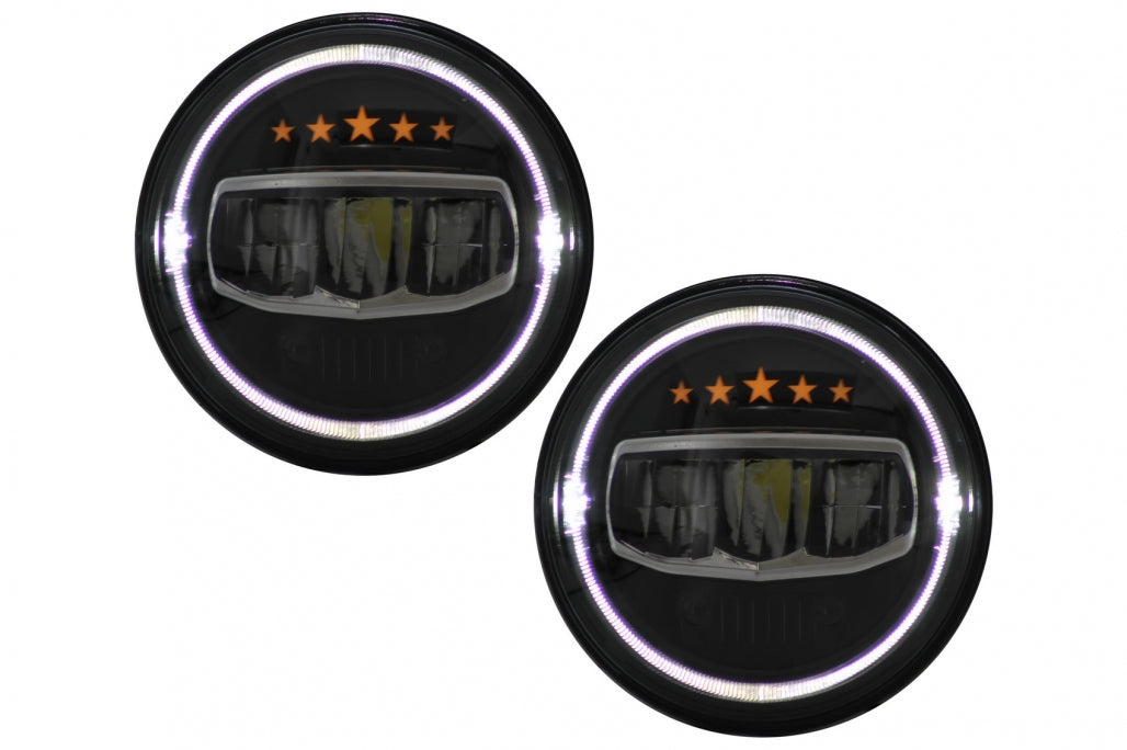💥Fari a LED da 7 pollici Angel Eye DRL adatti per Jeep Wrangler 97-17💥