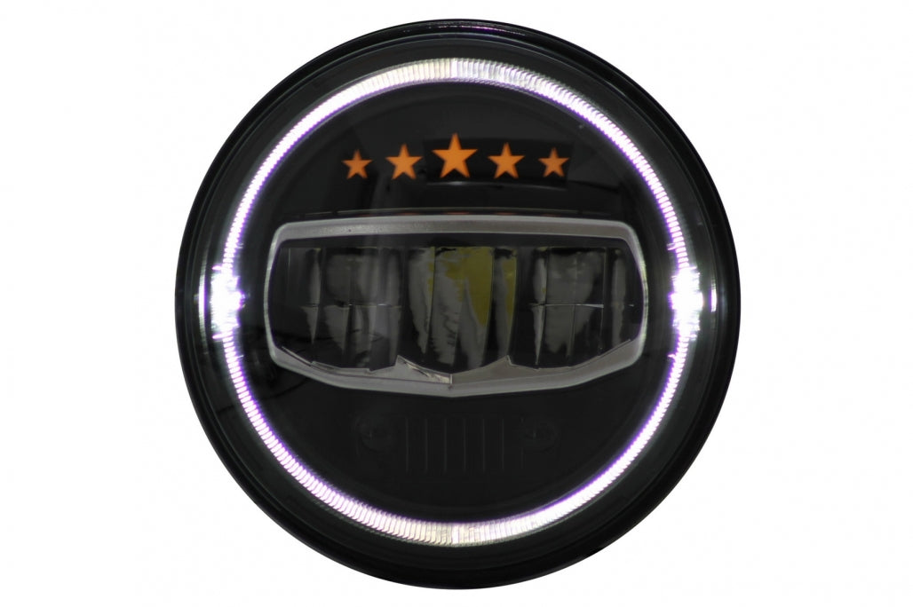 💥Fari a LED da 7 pollici Angel Eye DRL adatti per Jeep Wrangler 97-17💥