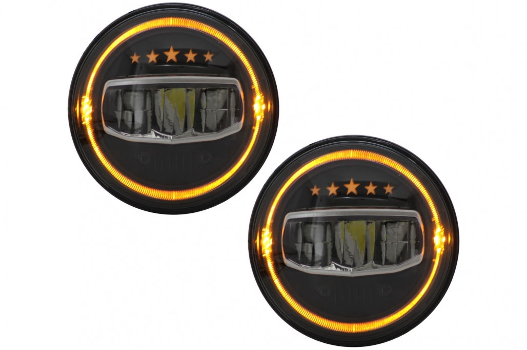Fari a LED da 7 pollici Angel Eye Halo DRL adatto per Jeep Wrangler JK TJ LJ JL