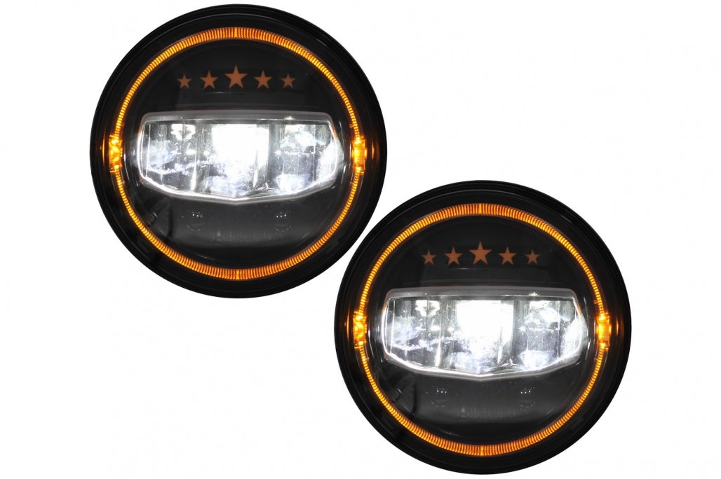 Fari a LED da 7 pollici Angel Eye Halo DRL adatto per Jeep Wrangler JK TJ LJ JL