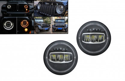 💥Fari a LED da 7 pollici Angel Eye DRL adatti per Jeep Wrangler 97-17💥