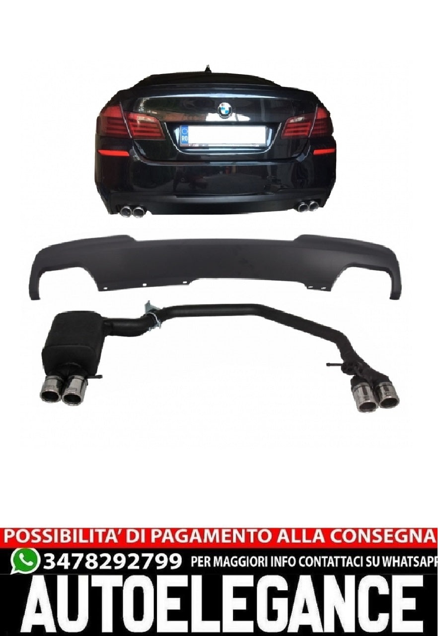 Diffuser With Exhaust Tips Suitable For BMW 5 Series f10 (2011-2014) 