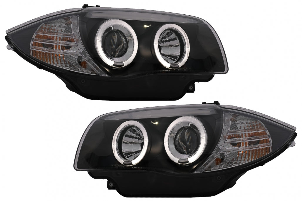 Angel Eyes Fari adatti per BMW Serie 1 E81 E82 E87 E88 (2004-2011) Nero