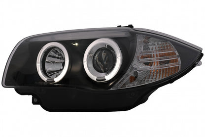 Angel Eyes Fari adatti per BMW Serie 1 E81 E82 E87 E88 (2004-2011) Nero