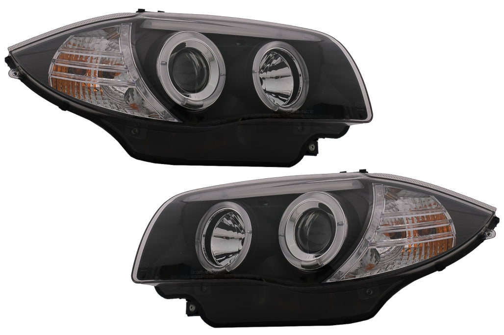 Angel Eyes Fari adatti per BMW Serie 1 E81 E82 E87 E88 (2004-2011) Nero