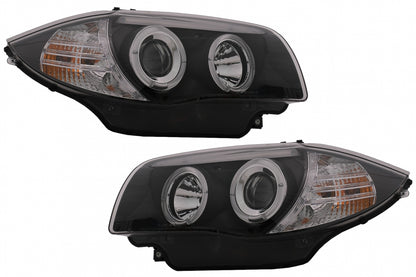 Angel Eyes Fari adatti per BMW Serie 1 E81 E82 E87 E88 (2004-2011) Nero
