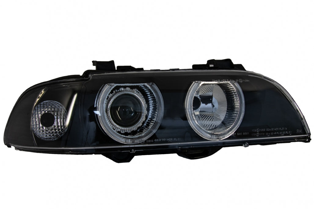 Angel Eyes Fari adatti per BMW Serie 5 E39 Berlina Touring (1996-2003) Nero Grig AUTOELEGANCERICAMBI