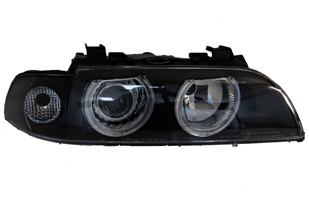 Angel Eyes Fari adatti per BMW Serie 5 E39 Berlina Touring (1996-2003) Nero Grig AUTOELEGANCERICAMBI