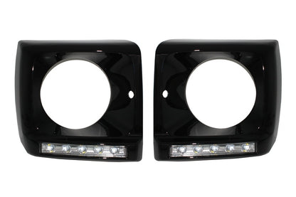 Copri fari neri con LED DRL luci di marcia diurna cromate adatte per Mercedes Classe G W463 (1989-up) G65 Design nero