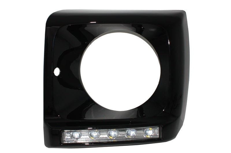 Copri fari neri con LED DRL luci di marcia diurna cromate adatte per Mercedes Classe G W463 (1989-up) G65 Design nero
