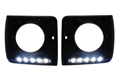 Copri fari neri con LED DRL luci di marcia diurna cromate adatte per Mercedes Classe G W463 (1989-up) G65 Design nero