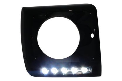 Copri fari neri con LED DRL luci di marcia diurna cromate adatte per Mercedes Classe G W463 (1989-up) G65 Design nero