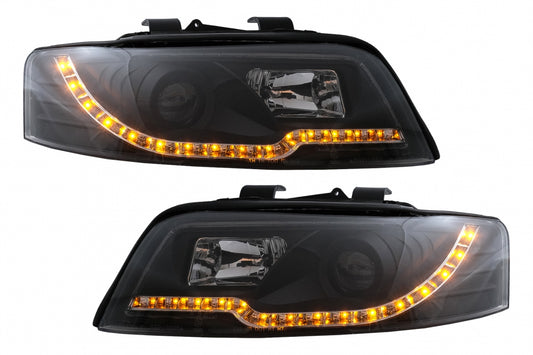 😎Black tube headlights suitable for Audi A4 B6😎